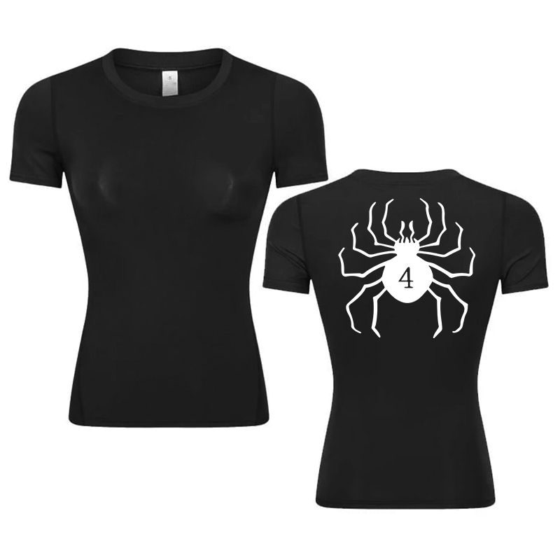 T Shirt Tight Fit - Graphic Print Compression Shirt for Women
