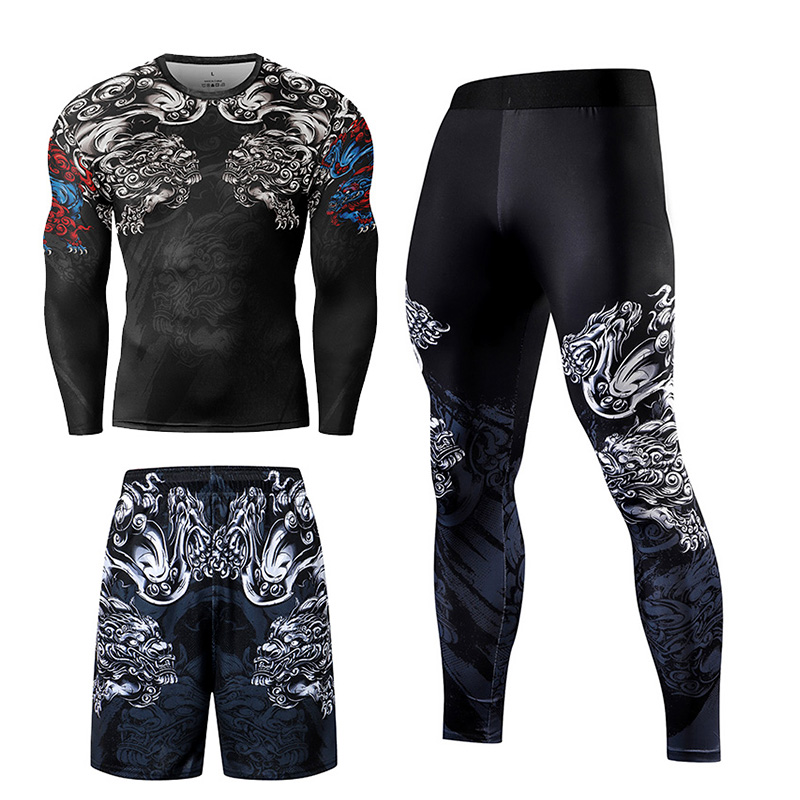 2/3PCS Men Jiu jitsu Tracksuit - đánh giá và giá Compression Long Pant