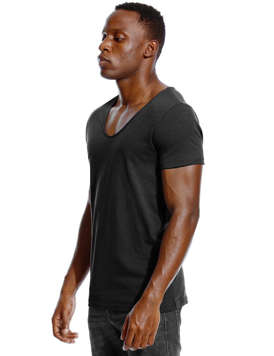 Scoop Neck T Shirt for Men Low - đánh giá và giá Undershirt Crew Neck