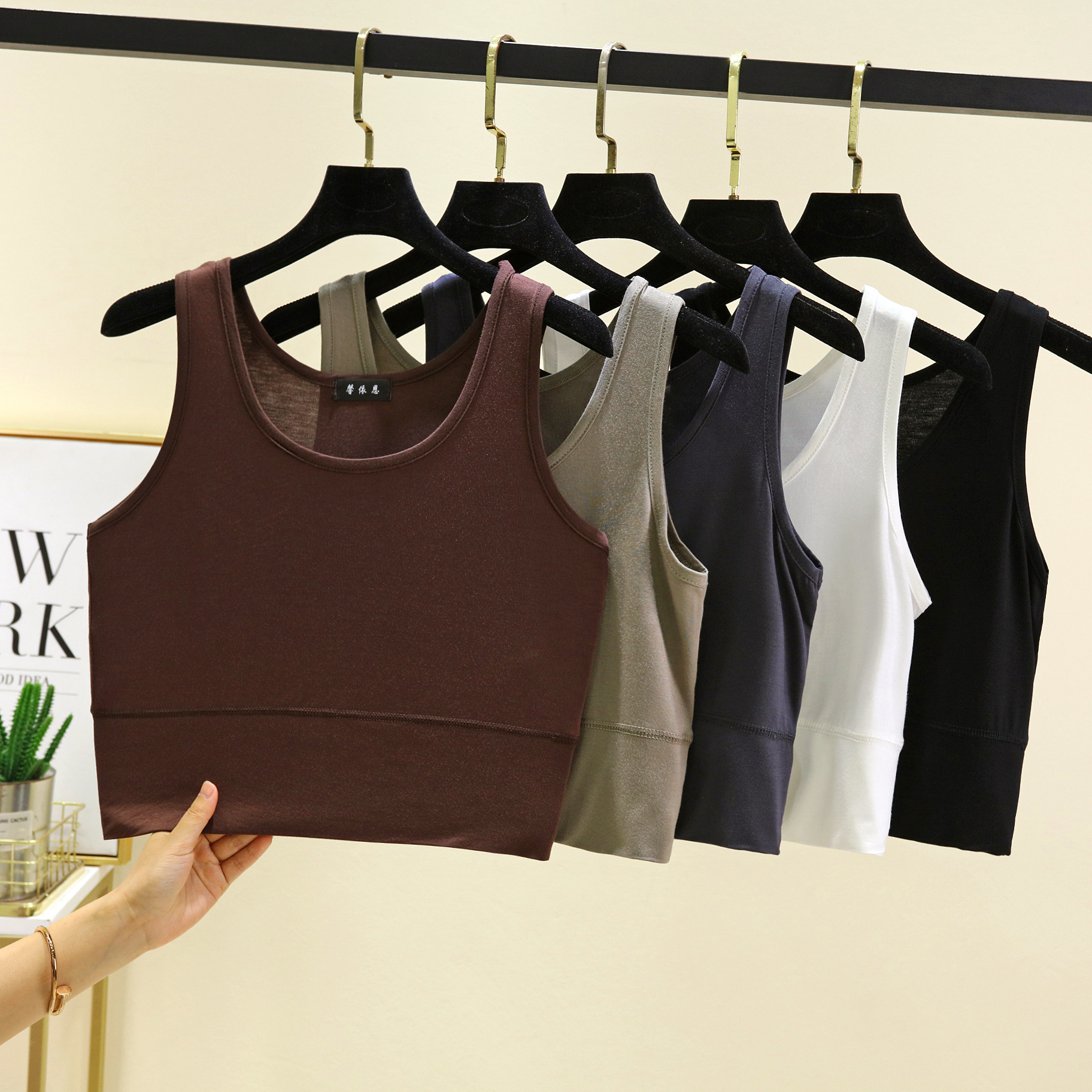 Modal O Neck cropped top Elast - đánh giá và giá Sleeveless Undershirt