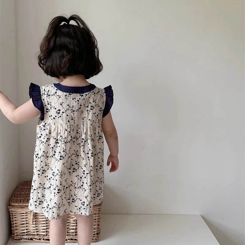 Girls summer floral dress 2024 - đánh giá và giá Undershirt Crew Neck