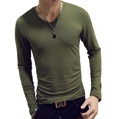 V Neck Mens T Shirts Plain Lon - đánh giá và giá Undershirt Crew Neck