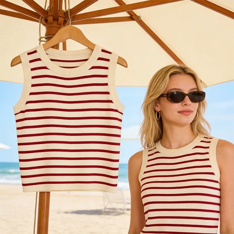 One Size Short Striped Ice Sil - đánh giá và giá Sleeveless Undershirt