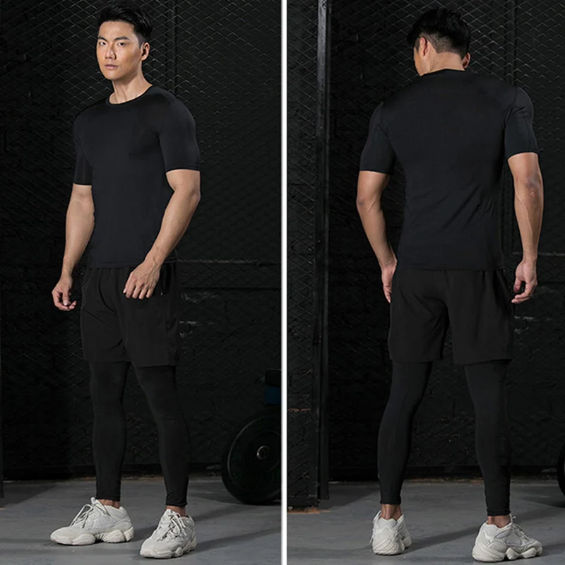 3 Pieces Fitness Suits Athleti - đánh giá và giá Compression Shorts Athletes
