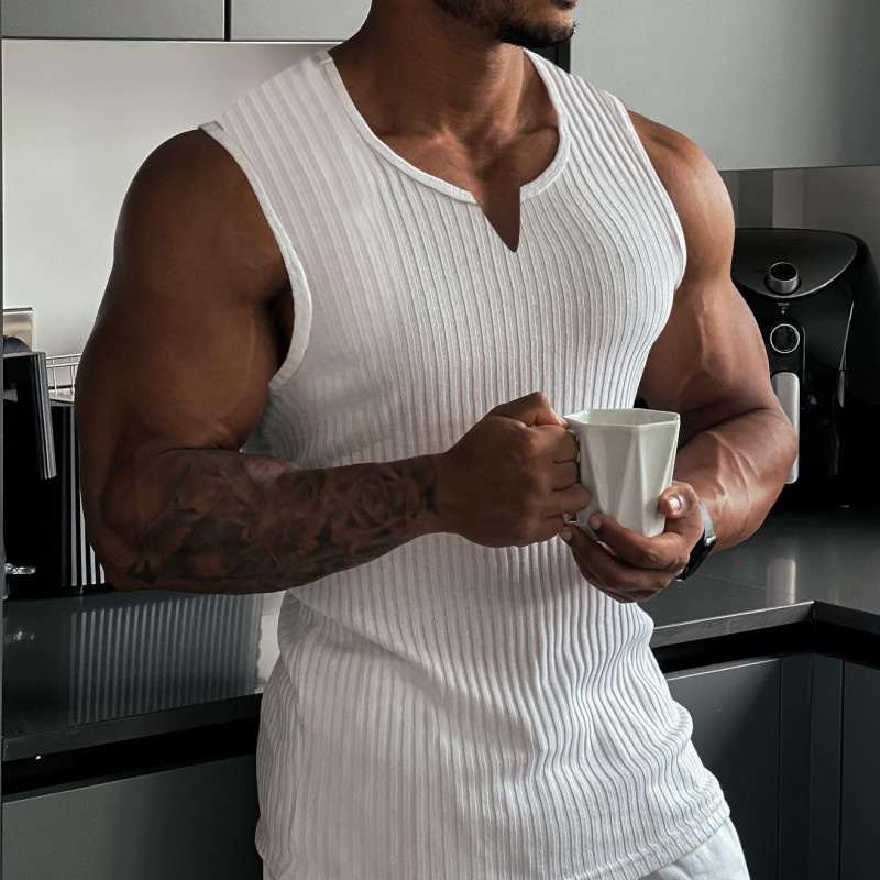 2024 Summer new men V-neck Ves - đánh giá và giá Undershirt Crew Neck