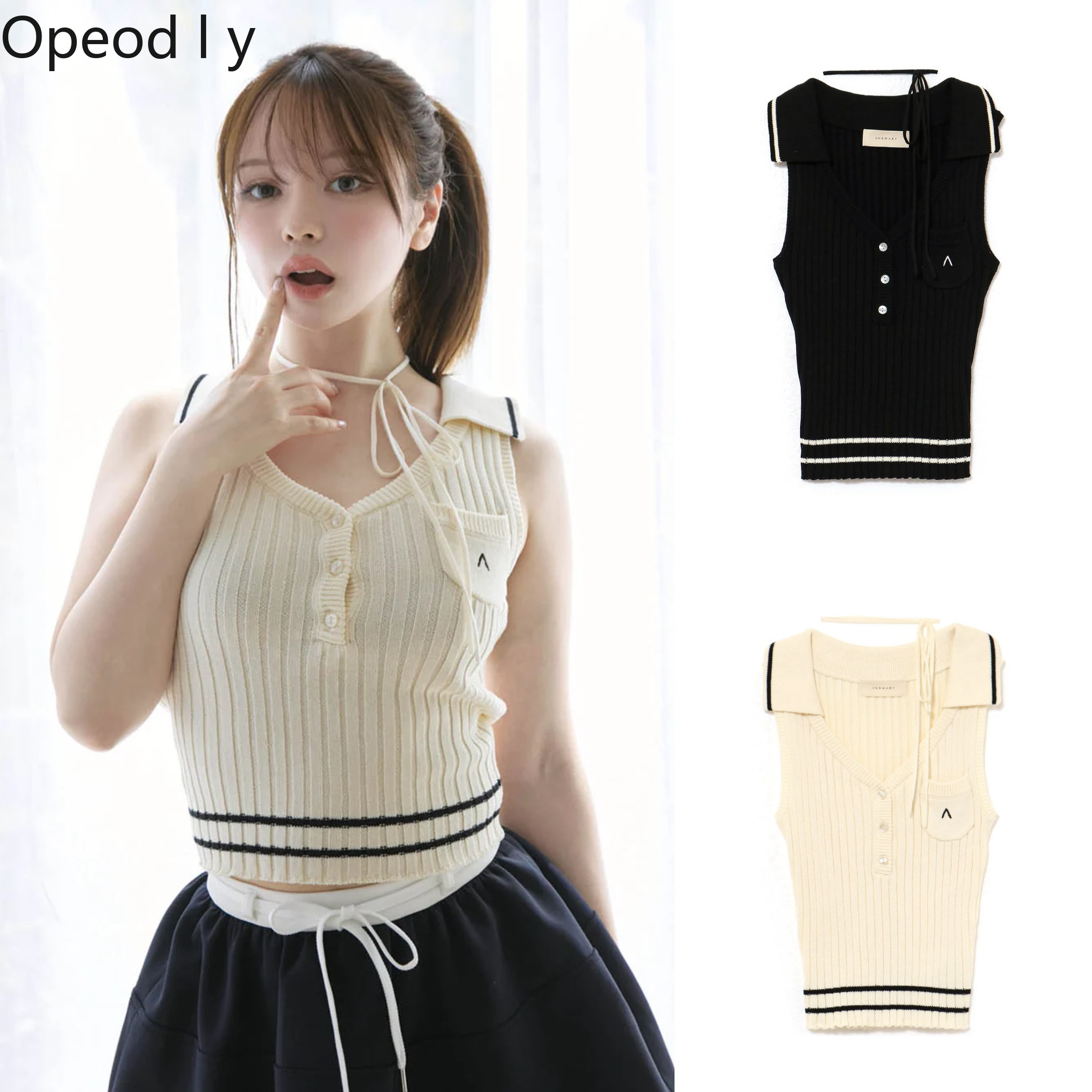 Japanese Sweet Lapel Twist V-n - đánh giá và giá Suspender Tank Top