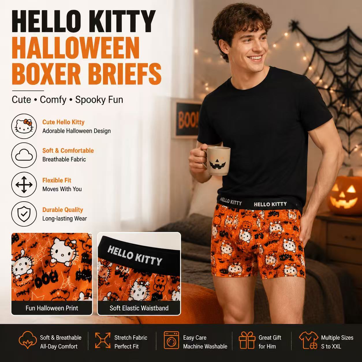 Print Hello Kitty Men's Sports - đánh giá và giá Quick Dry Underwear