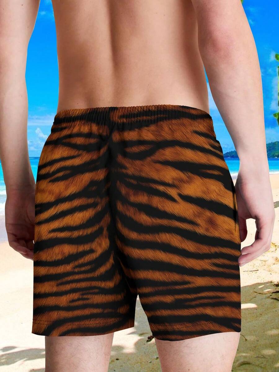 Mens Tiger Print Beach Shorts  - đánh giá và giá Trunk Breathable Men