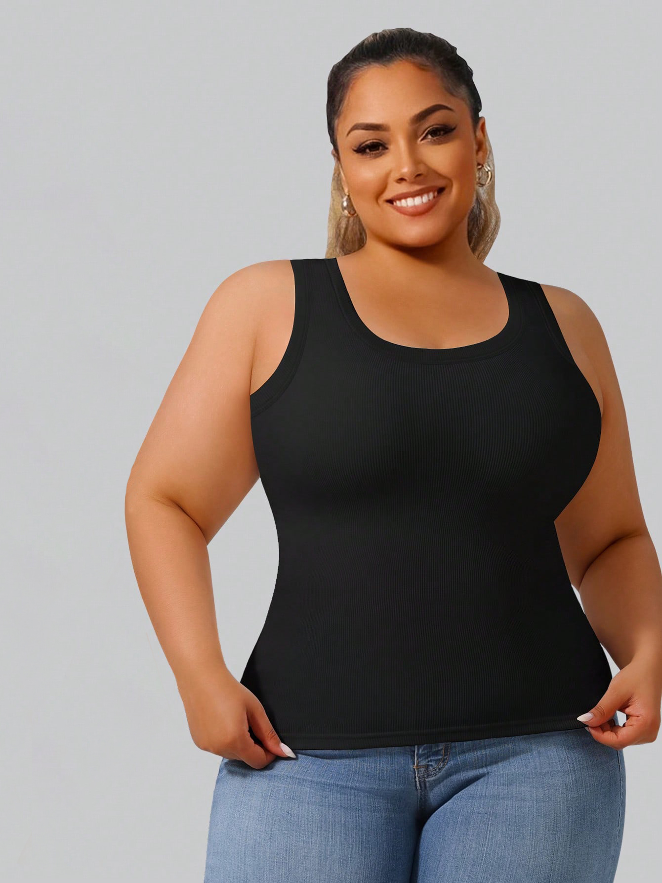 Plus Size Women's High Stretch - đánh giá và giá Tank Top Ribbed