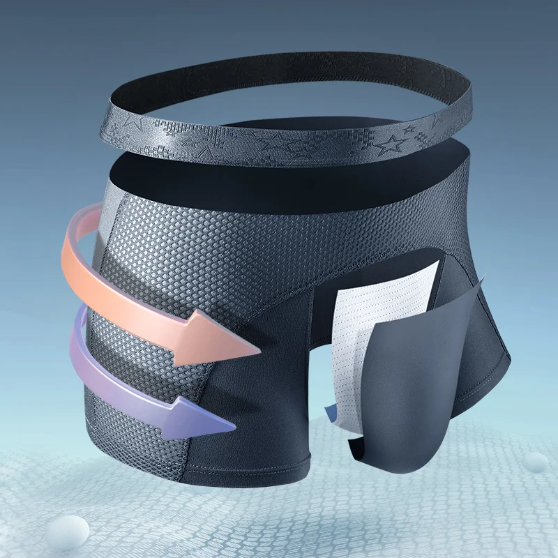 Men's underwear, men's ice sil - đánh giá và giá Mesh Sport Boxer